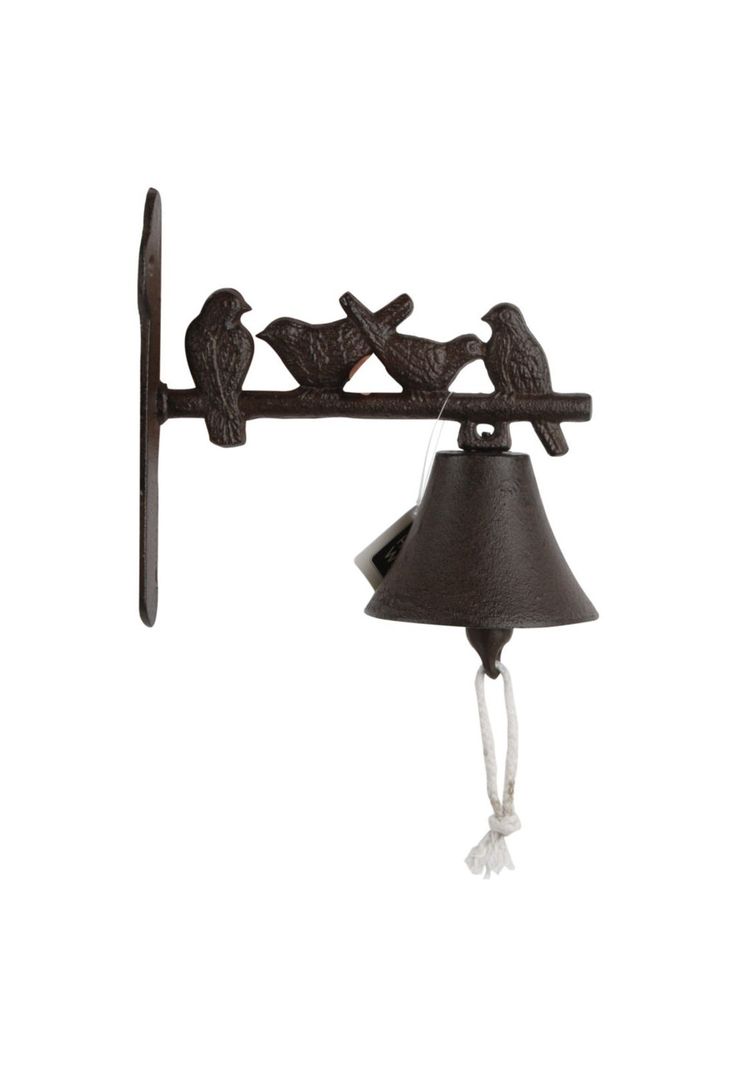 Campana Mural Hierro Pared Metal Pájaros-0