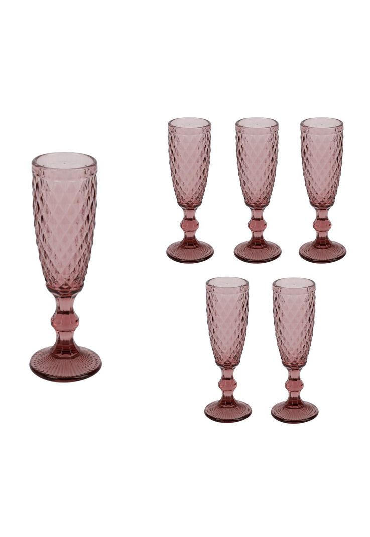 Set 6 copas vidrio rosado 160ml-2