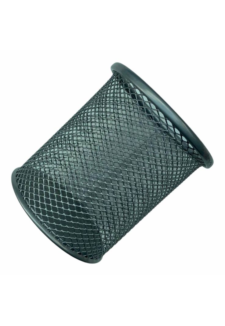 Porta Lapices Metal Gris 8.5*9.5cm-1