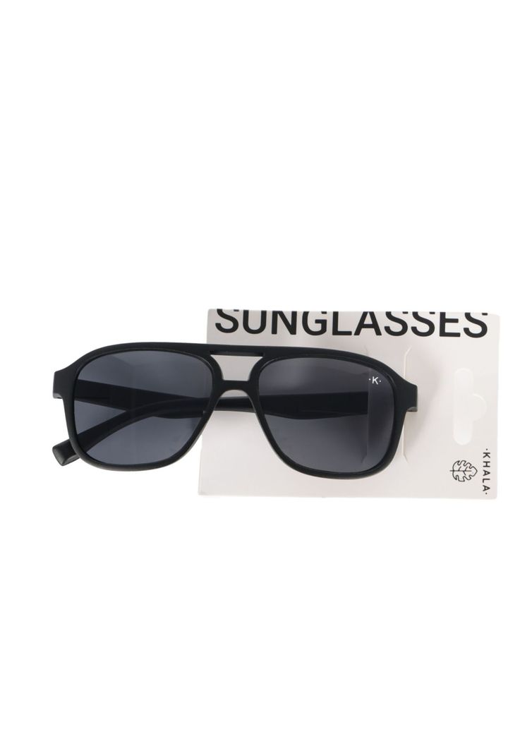 Lentes De Sol Cuadrado Aviador Negro Uv400-1