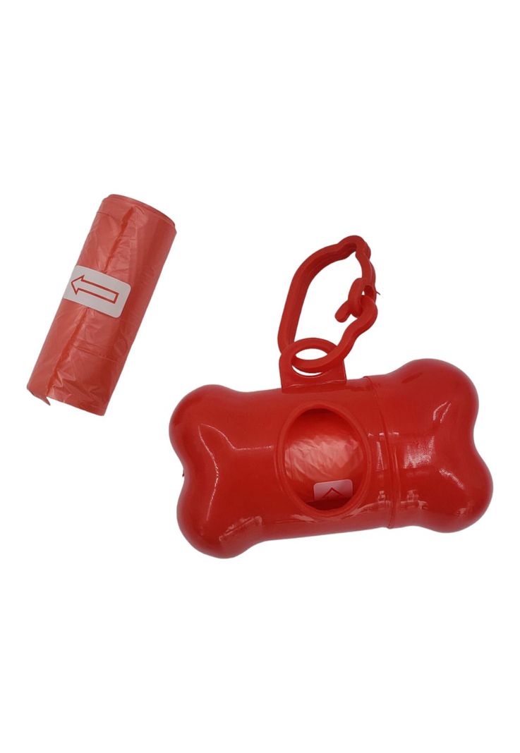Dispensador Hueso de Bolsas Mascota Rojo-3