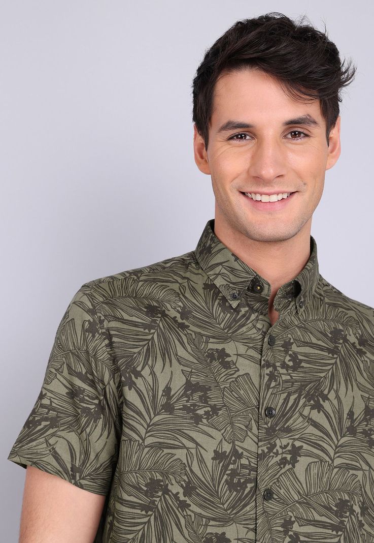 Camisa Manga Corta Floreada Arrow CM3040SVE-2