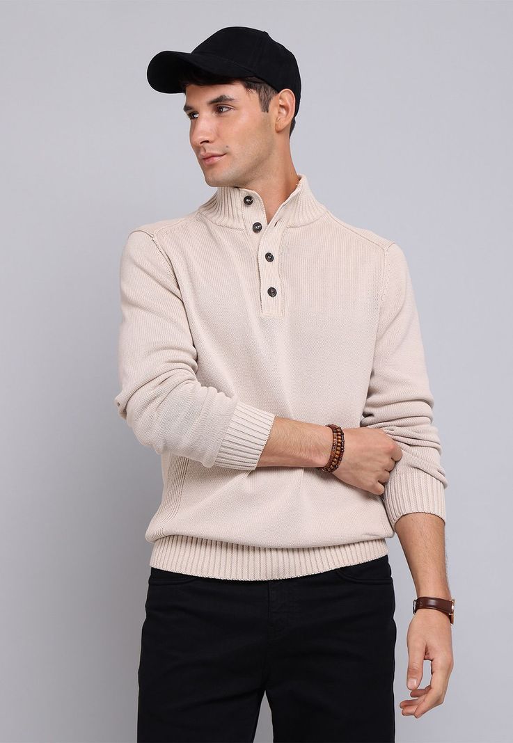 Sweater Half Button Arrow SW2711WBE-0