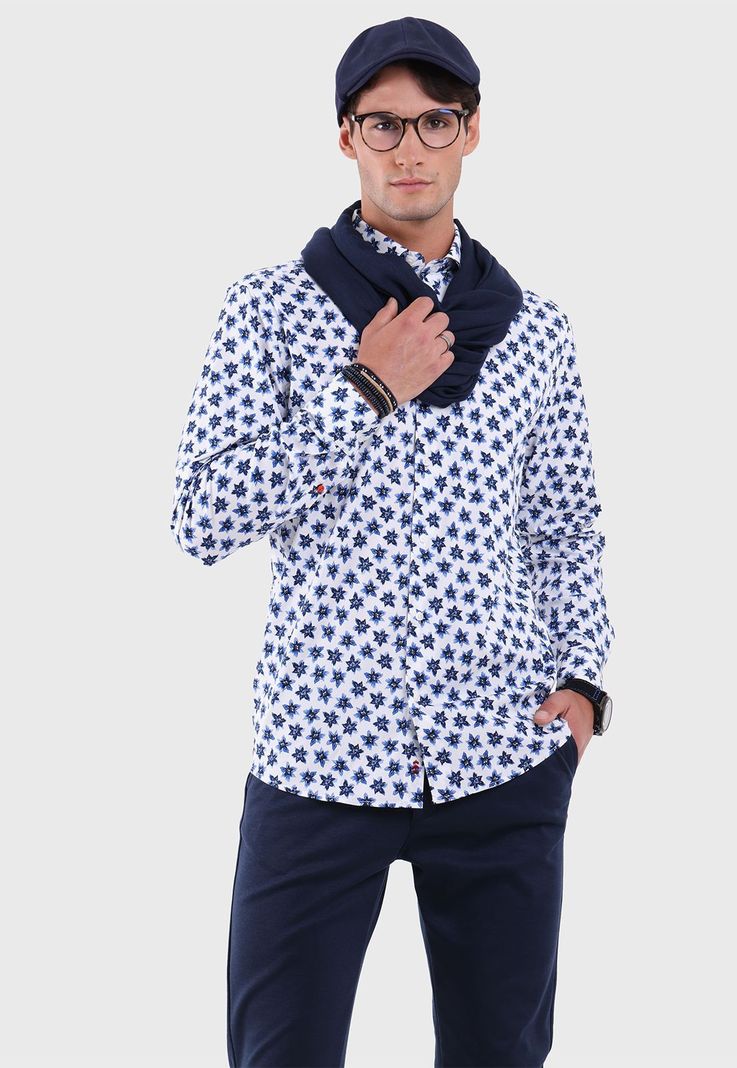 Camisa Spandex Floreada Arrow CM2523WBL-1
