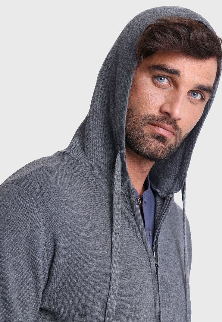 Sweater Full Zipper Capucha Arrow SWI4055GR-4