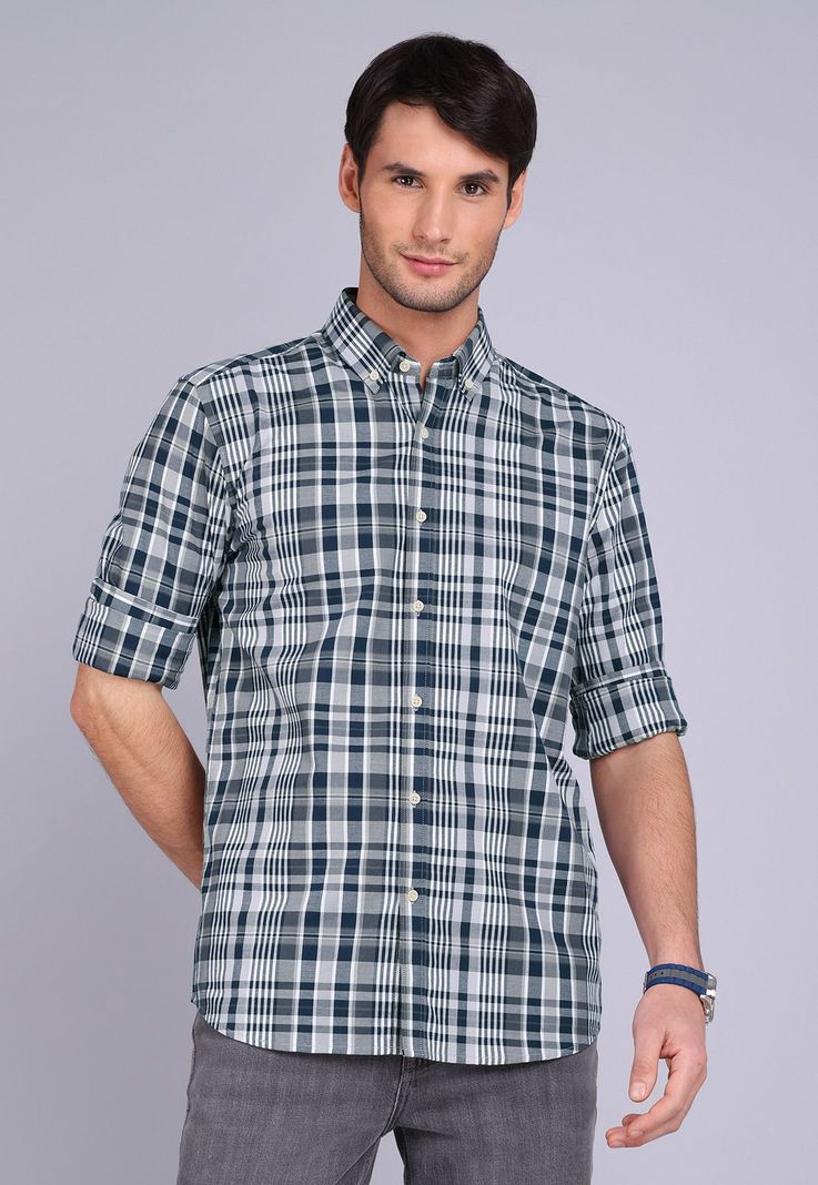 Camisa Oxford Cuadros Manga Larga Arrow CM3018SNB-0