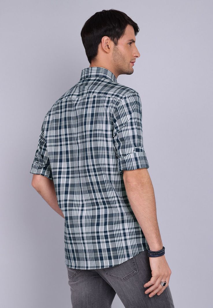 Camisa Oxford Cuadros Manga Larga Arrow CM3018SNB-1