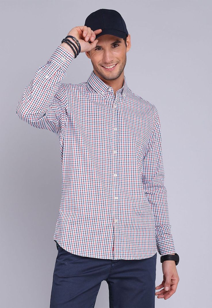 Camisa Oxford Cuadros Manga Larga Arrow CM3011SRO-0