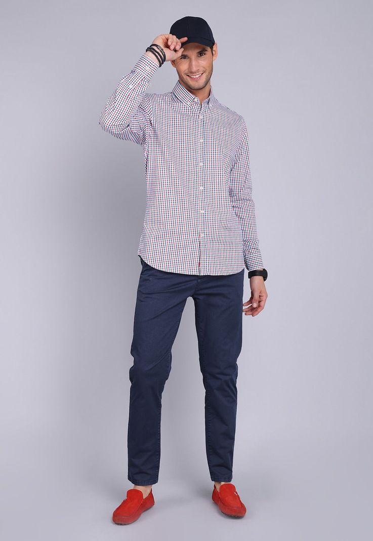 Camisa Oxford Cuadros Manga Larga Arrow CM3011SRO-2