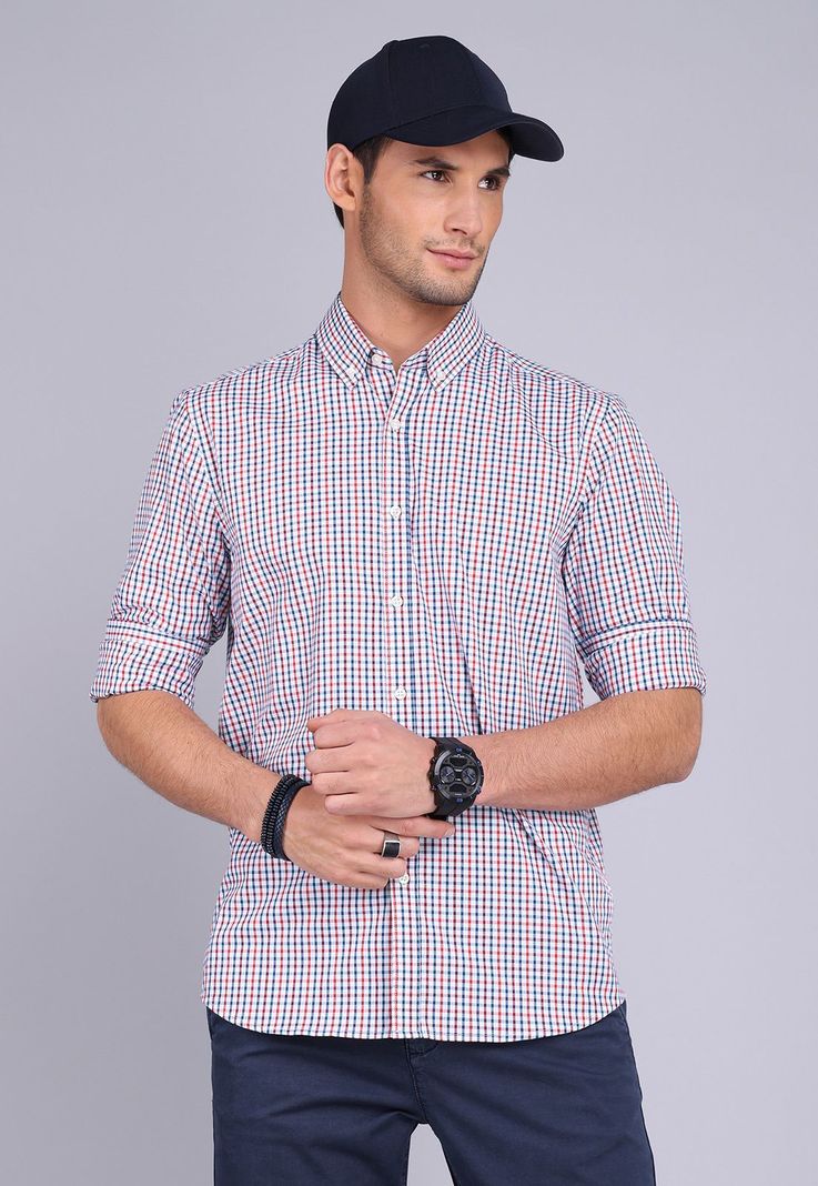 Camisa Oxford Cuadros Manga Larga Arrow CM3011SRO-4
