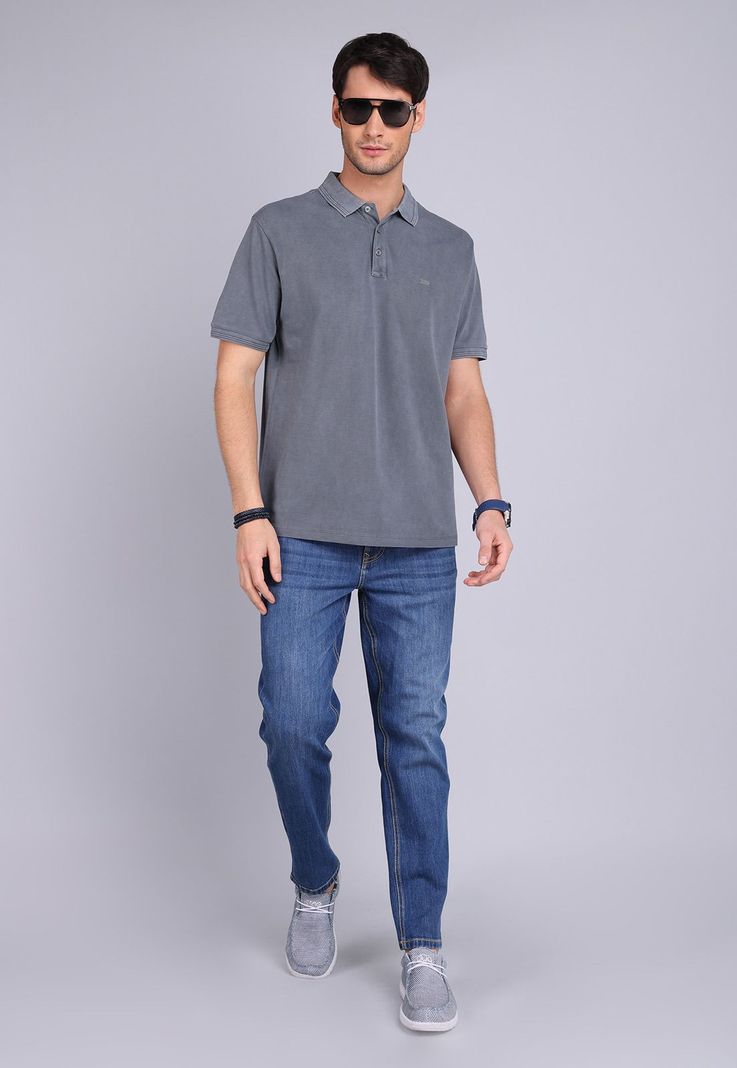 Polera Pique Stone Wash Arrow PO3076SGR-3