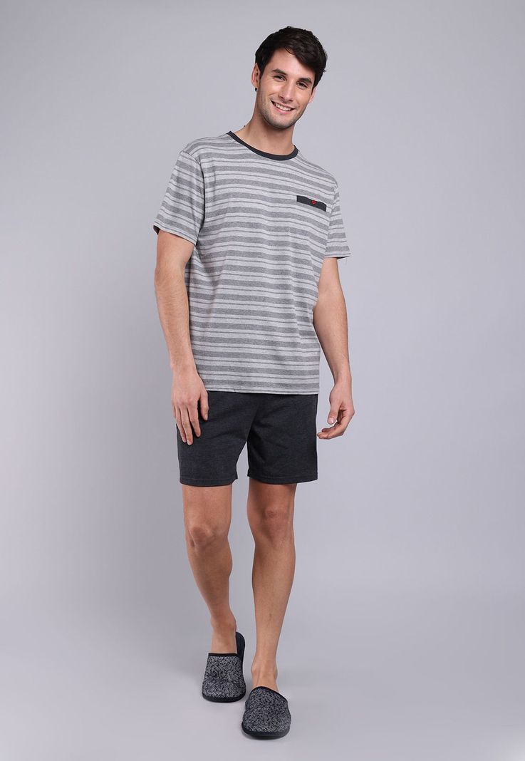 Pijama Corto Cuello Redondo Arrow P1V3008GR-3