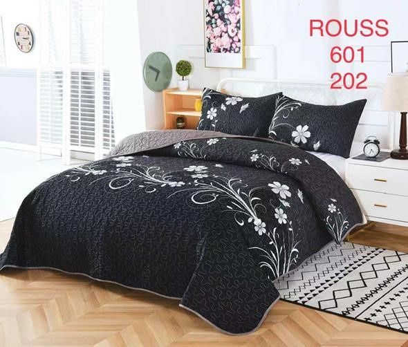 Cobertor de verano tipo quilt tamaño 2 Plazas Negro con Ramas Blancas-0