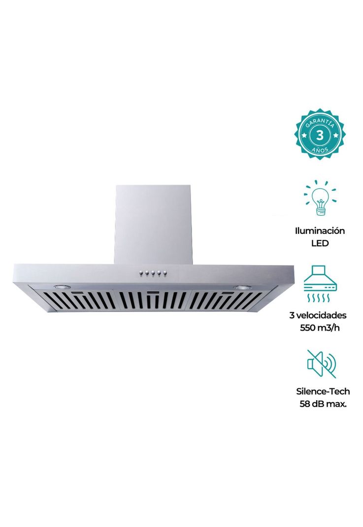 Campana Decorativa Gröner Inox 90cm-0