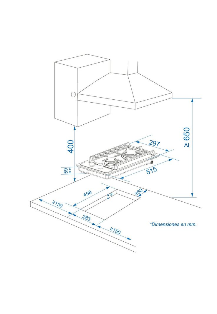 Encimera a Gas Gröner Inox 2Q-4