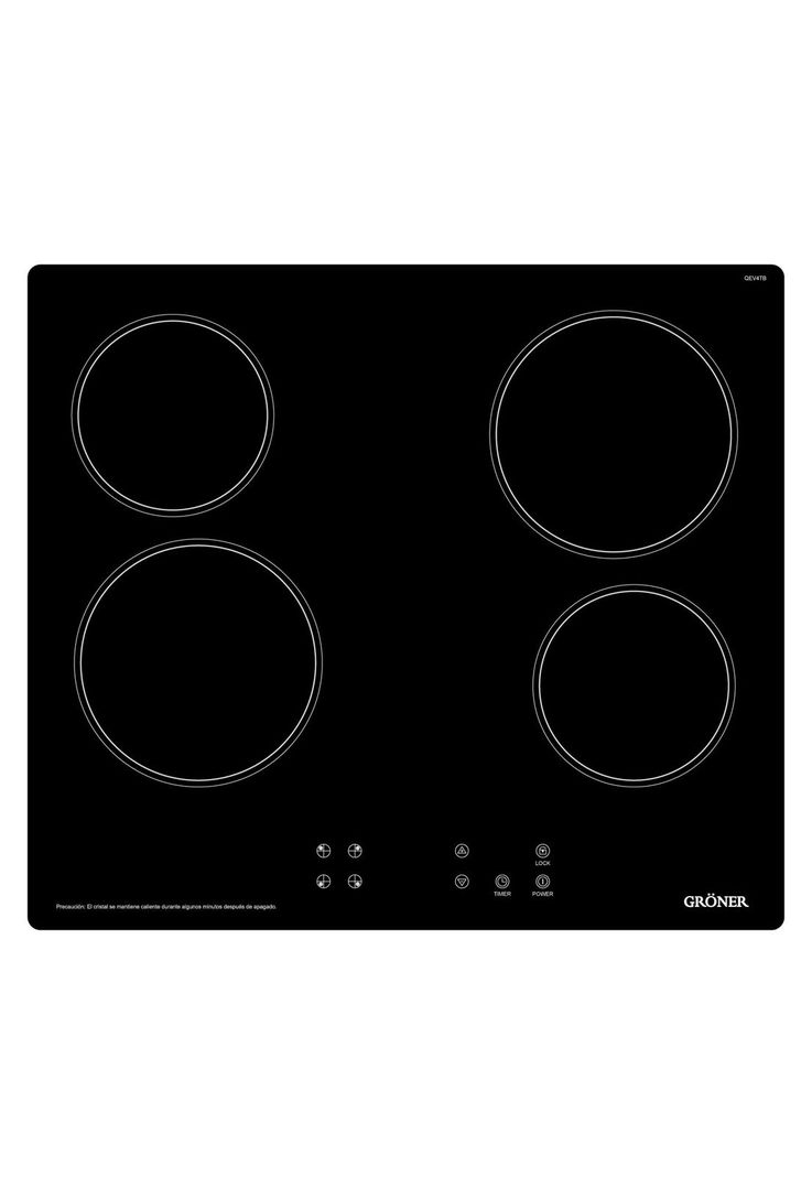 Encimera Vitrocerámica Gröner Touch Black 4Q-0