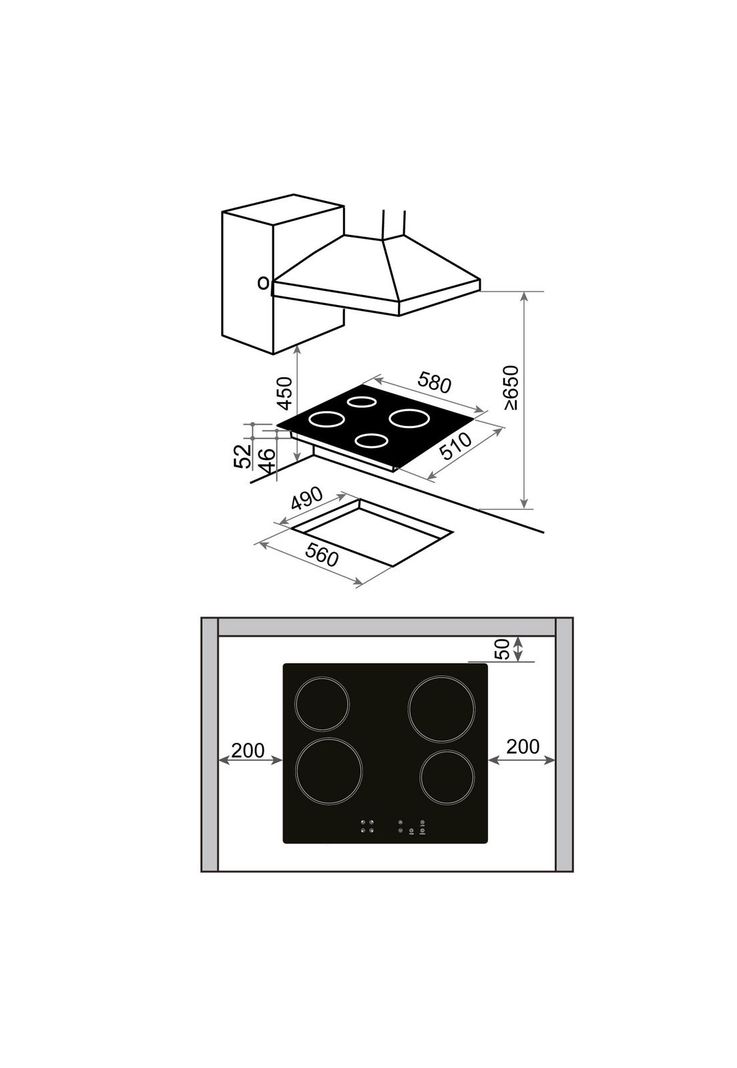Encimera Vitrocerámica Gröner Touch Black 4Q-3