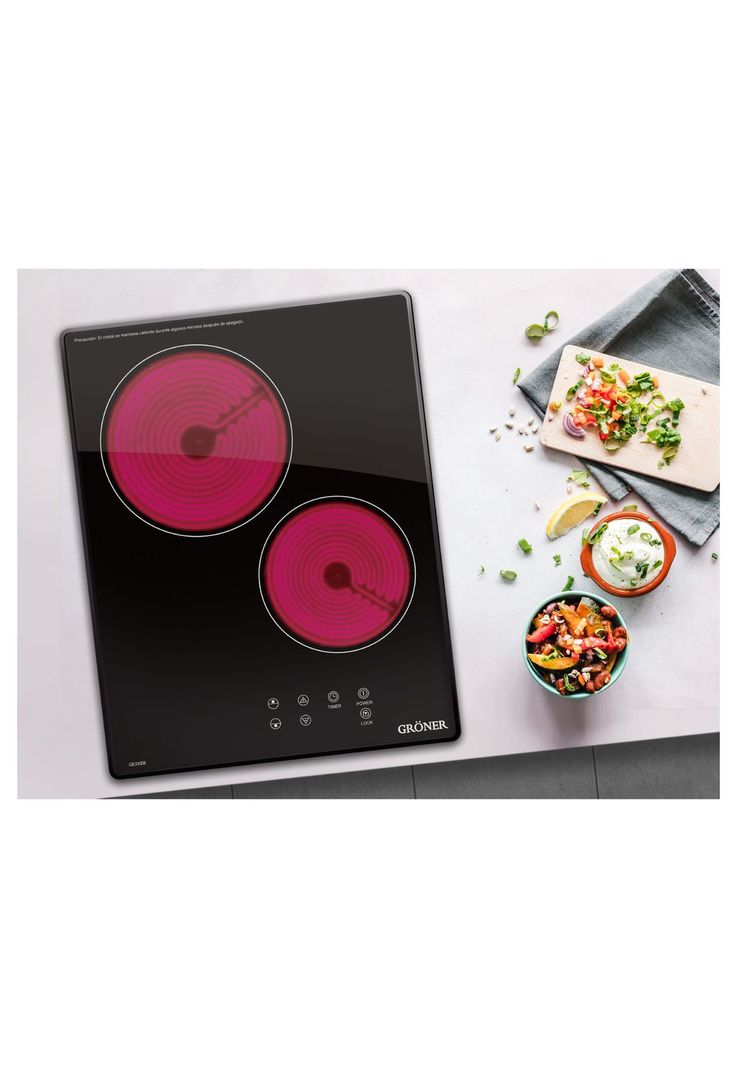 Encimera Vitrocerámica Gröner Touch Black XS 2Q-1