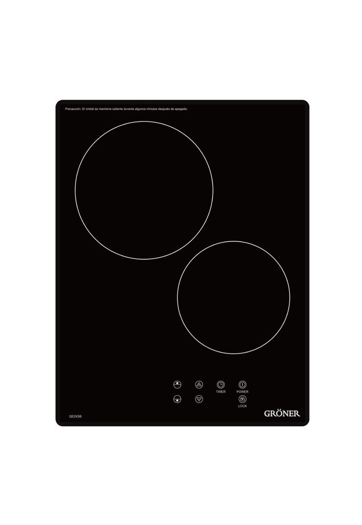 Encimera Vitrocerámica Gröner Touch Black XS 2Q-2