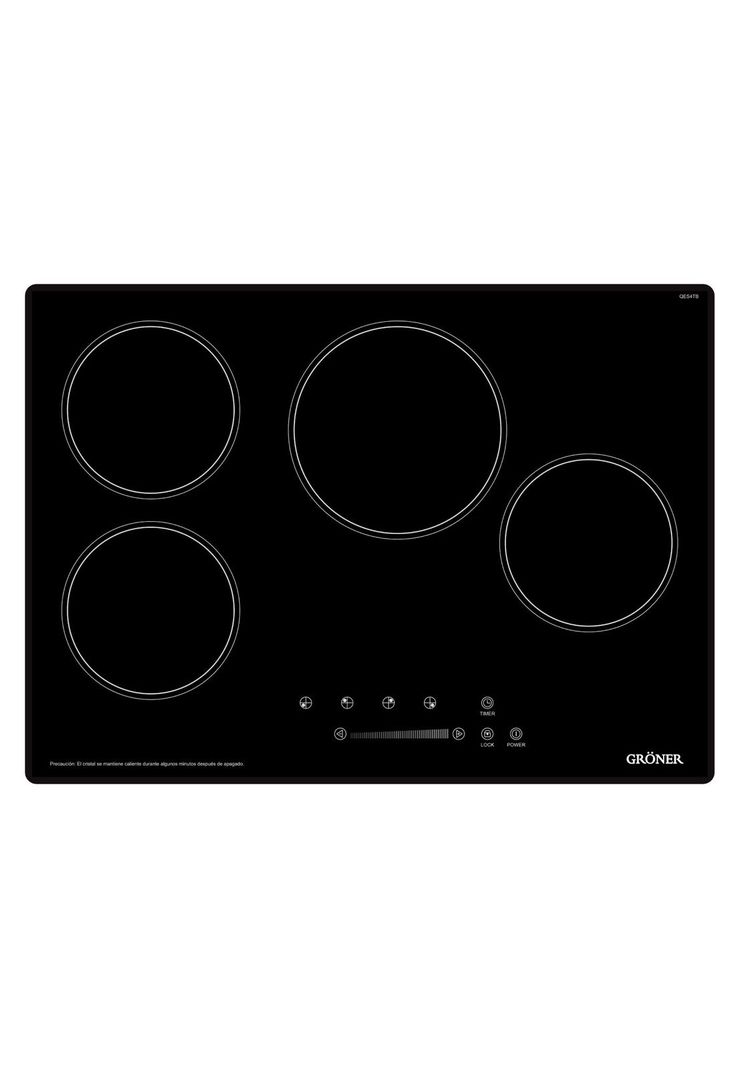 Encimera Vitrocerámica Gröner Touch Black 4Q-0