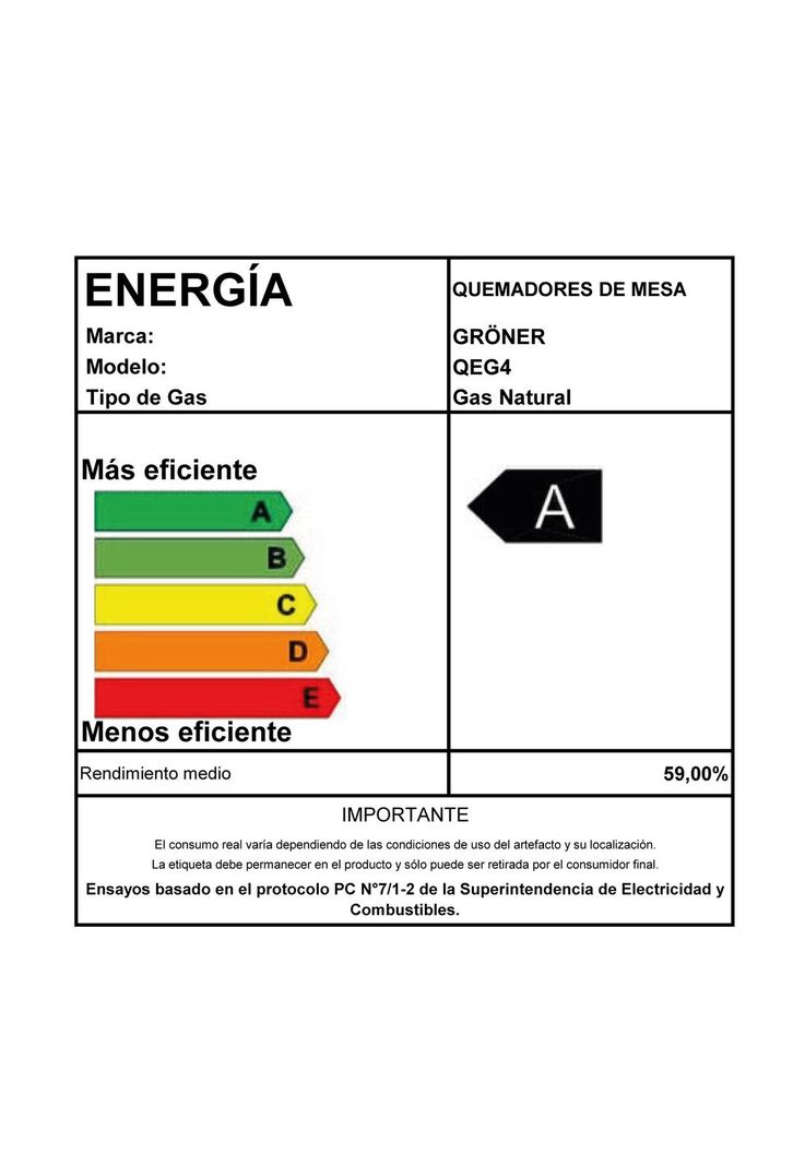 Encimera a Gas Gröner Inox 4Q-4