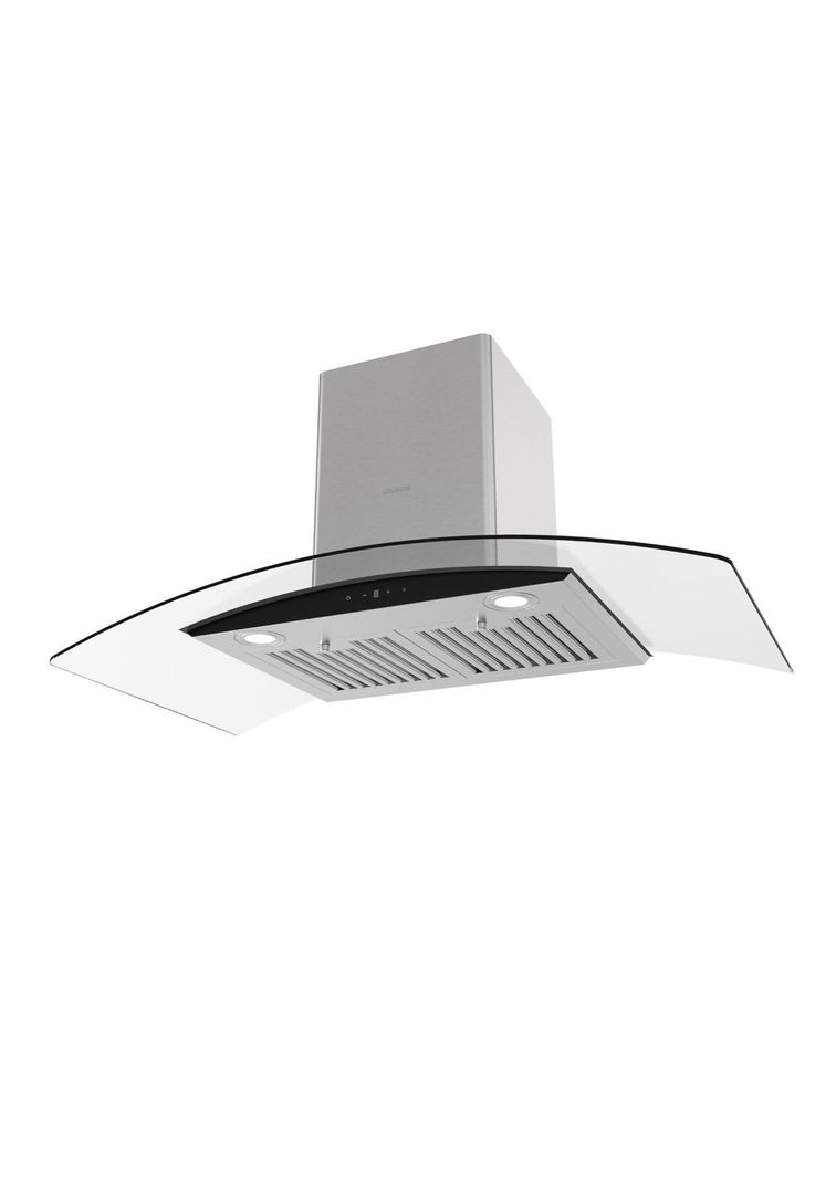 Campana Decorativa Groner Inox Glass T90 Plateado