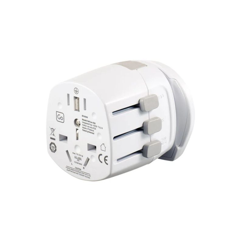 ADAPTADOR ENCHUFE UNIVERSAL CON TIERRA - 3 CLAVIJAS-0