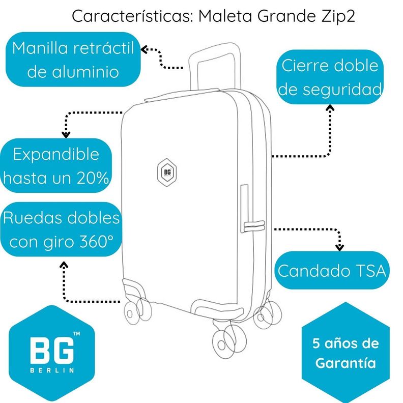 Maleta Grande BG Berlin Zip² 125Lts Doble cierre seguridad-1