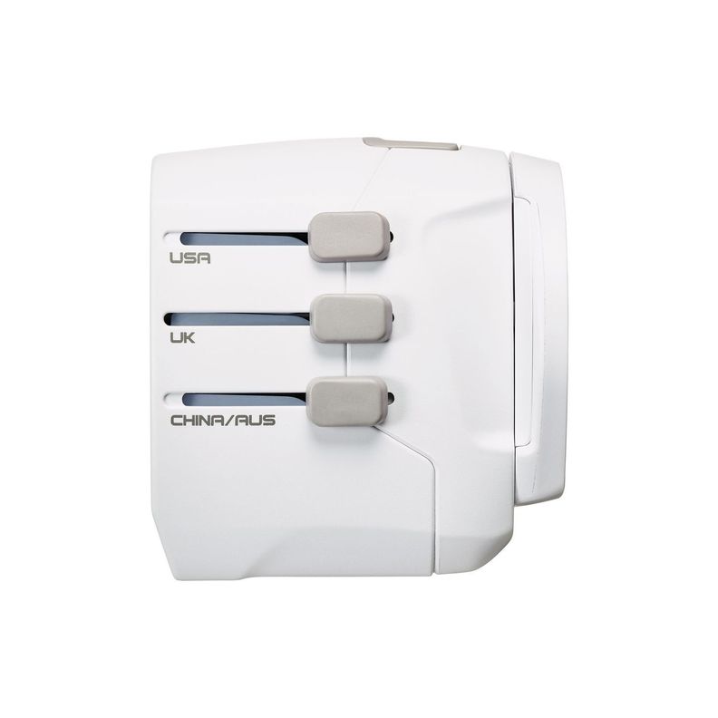 ADAPTADOR ENCHUFE UNIVERSAL CON TIERRA TRES CLAVIJAS + 2 USB-2