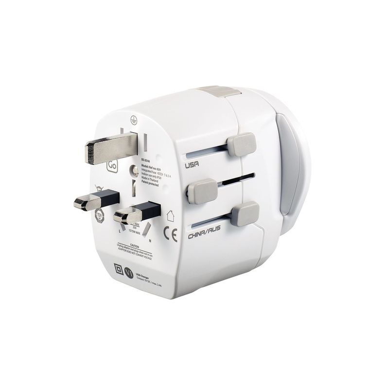 ADAPTADOR ENCHUFE UNIVERSAL CON TIERRA TRES CLAVIJAS + 2 USB-5