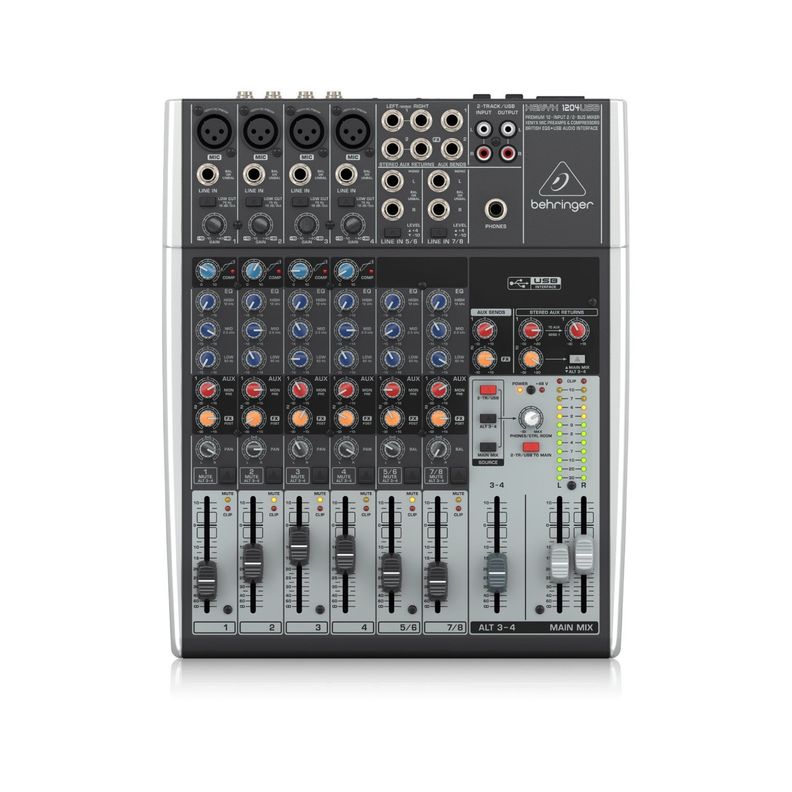 Behringer Mixer 1204USB – Mezclador Analógico de 12 Entradas y 22 Buses-1