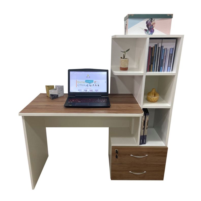 Escritorio Con Cajones Y Repisas, Incluye Armado-1