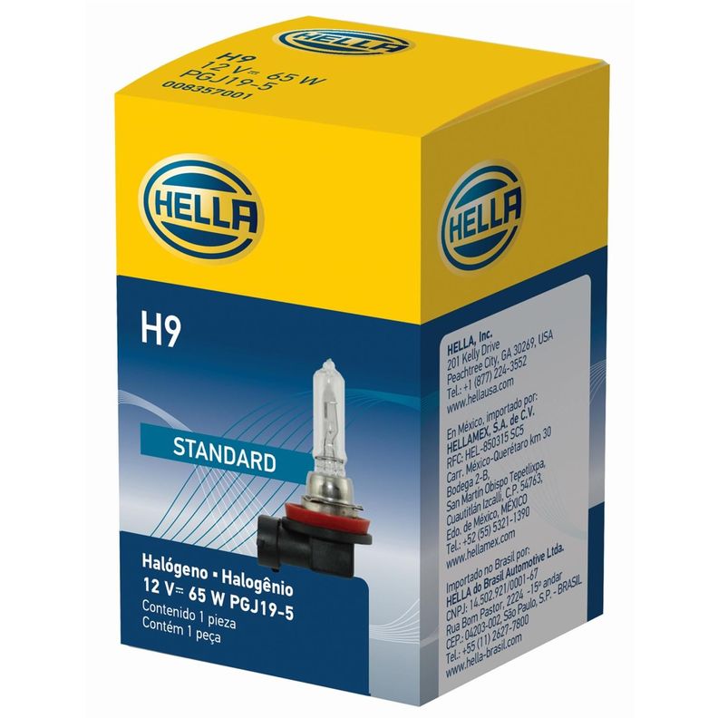 Ampolleta Halógena H9 12V 65W PGJ19-5  -1