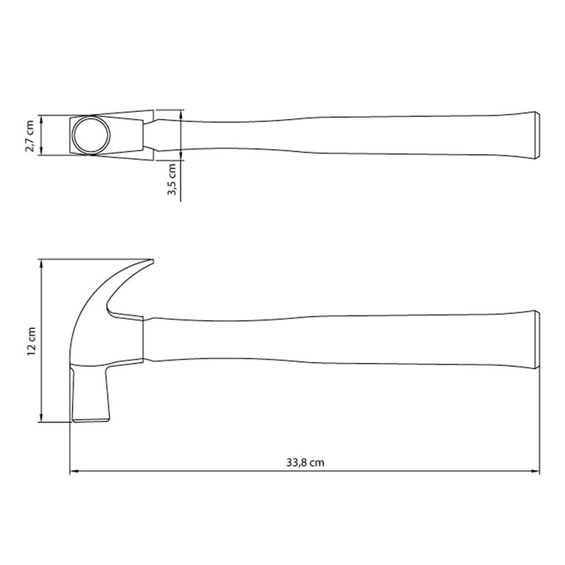 Martillo Carpintero Mango De Madera 27Mm Tramontina Master-1