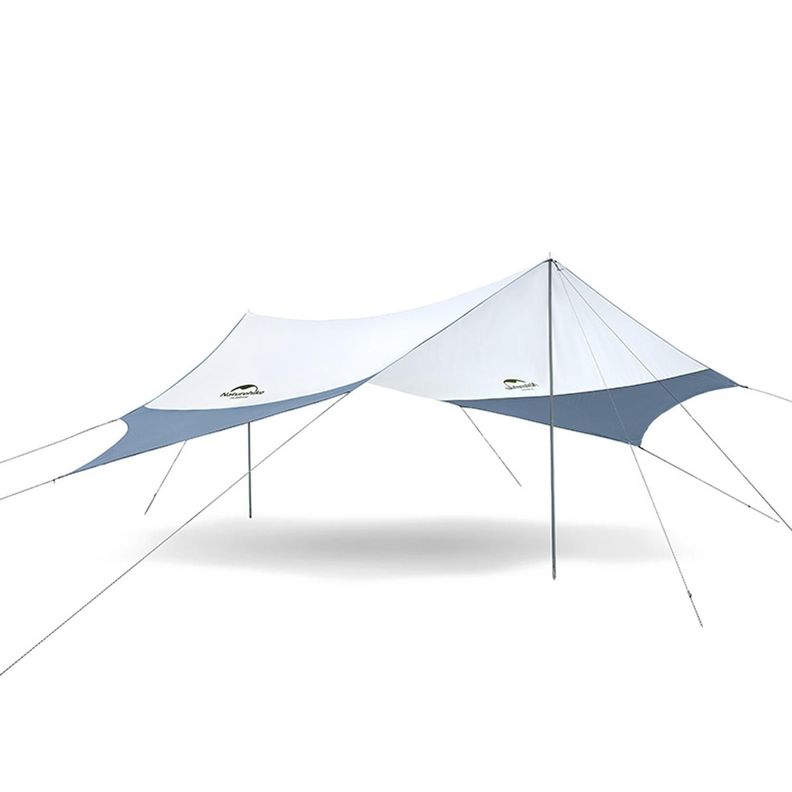 Toldo Hexagonal Upf50+ Con 2 Postes Gris Azul-0