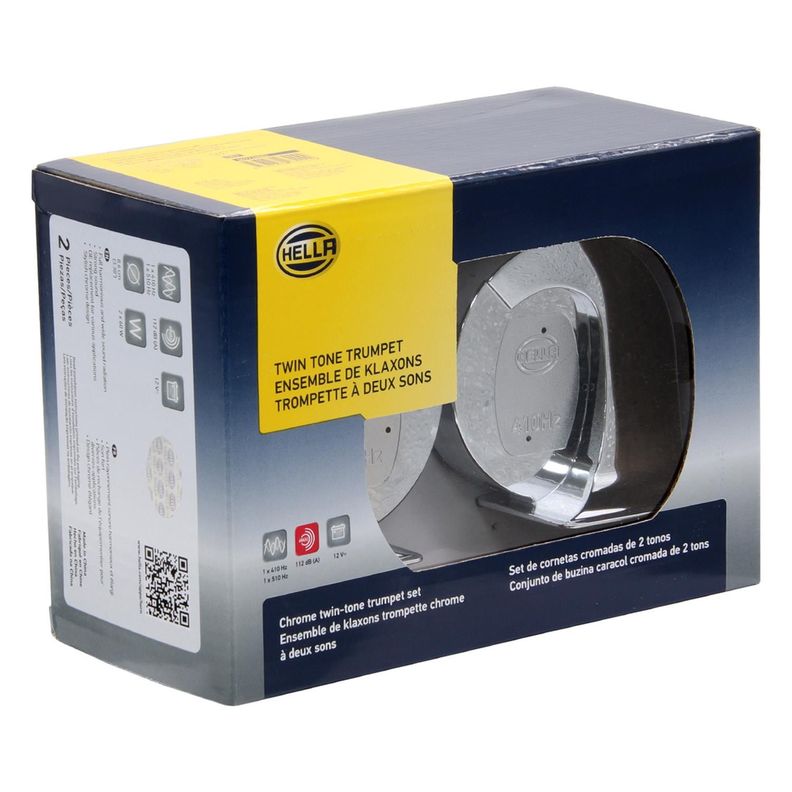 Bocina Caracol Cromo 12V 2X72W 410 Y 510Hz 91X97X87-3