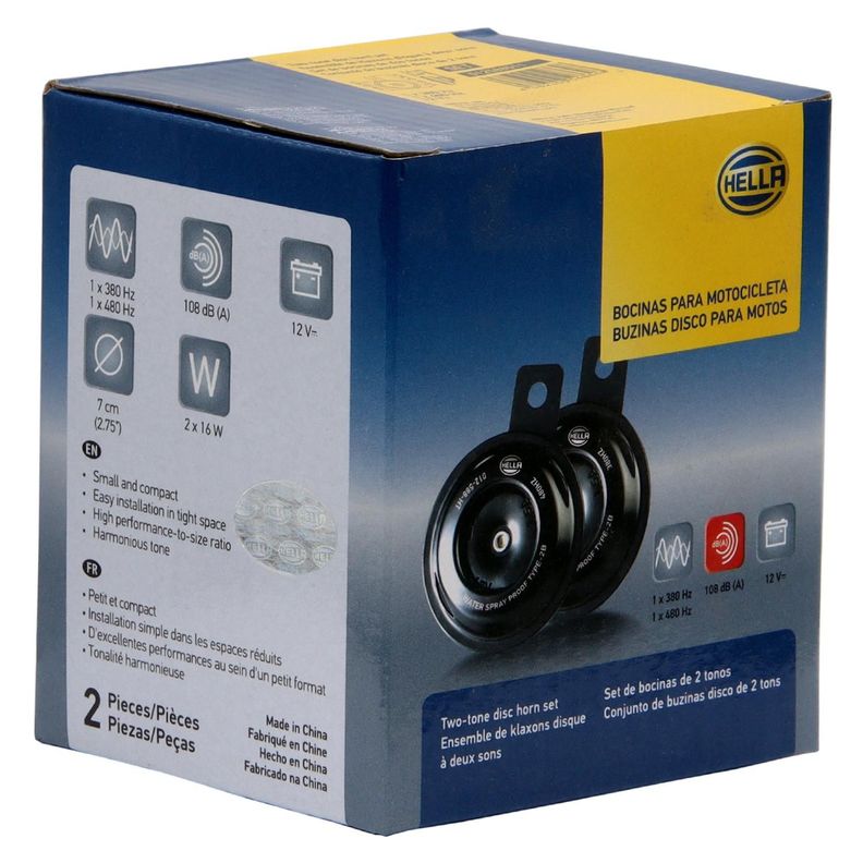 Bocinas Plato 12V 2X16W 380/480Hz Universal 70Mm-3