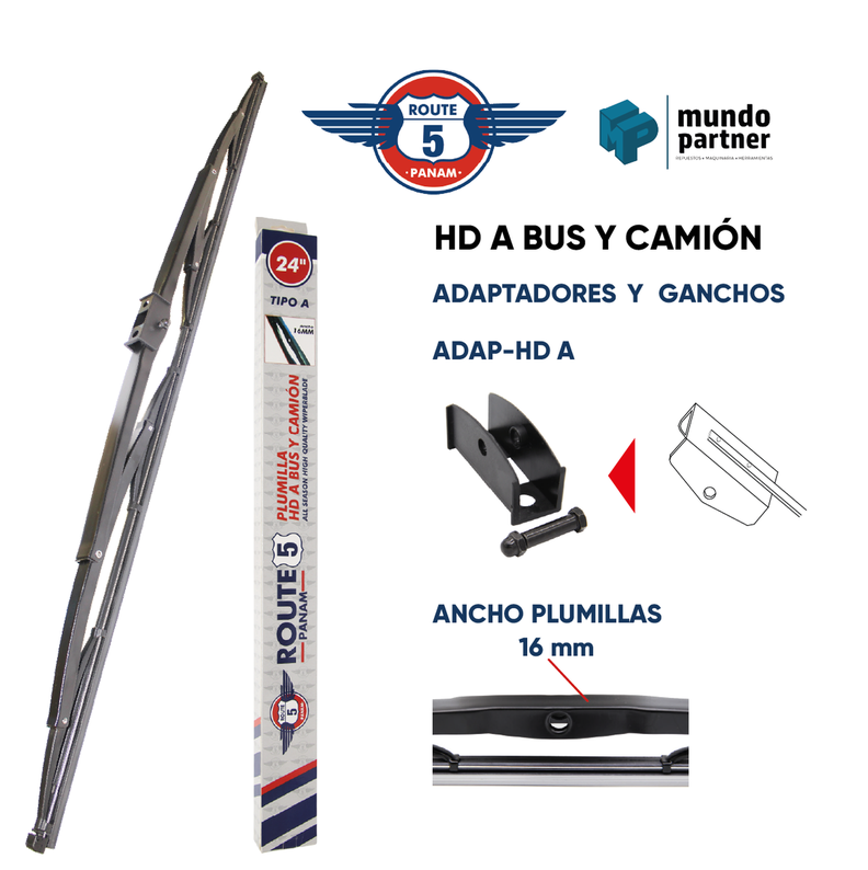 Plumilla 24 Pulgadas 60,9 Cm Bus Y Camión (HD A)-1
