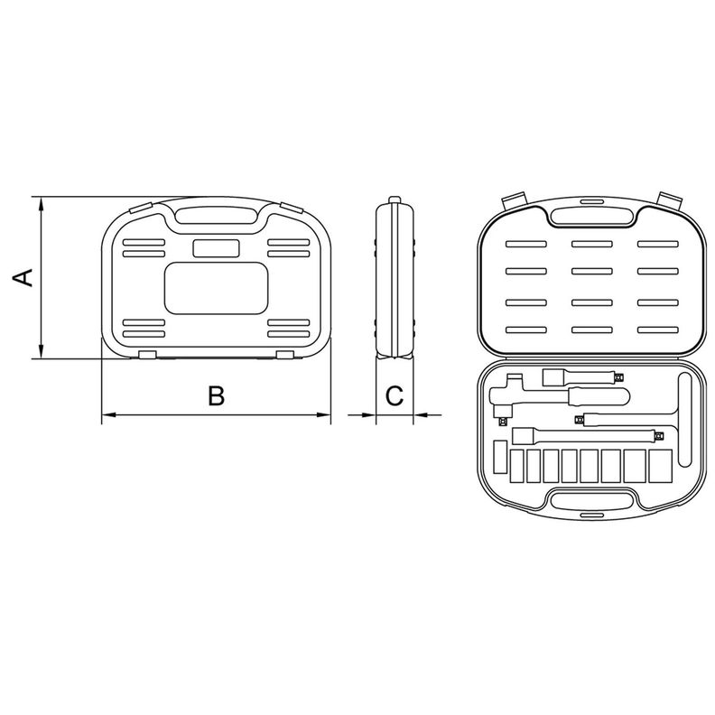Juego De Dados Y Accesorios Aislados Iec 60900 1/2 13 Piezas-1