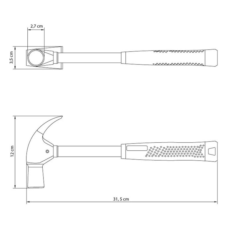 Martillo Carpintero Mango Tubular 27Mm Tramontina Master-1