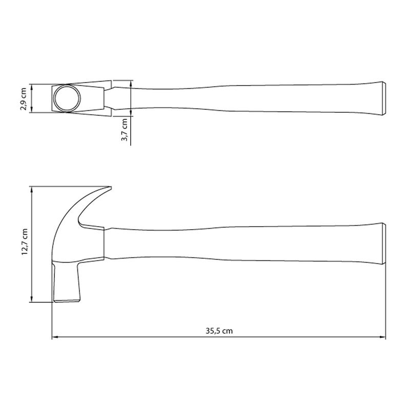 Martillo Carpintero Mango De Madera 29Mm Tramontina Master-1