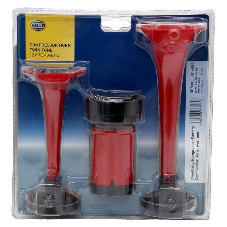 Bocina Eléctrica Doble 12V 240W 118Db + Compresor-0