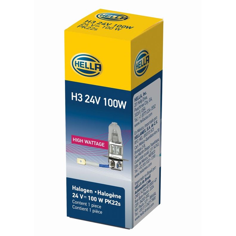 Ampolleta Halógena H3 24V 100W Pk22S T3.25 -1