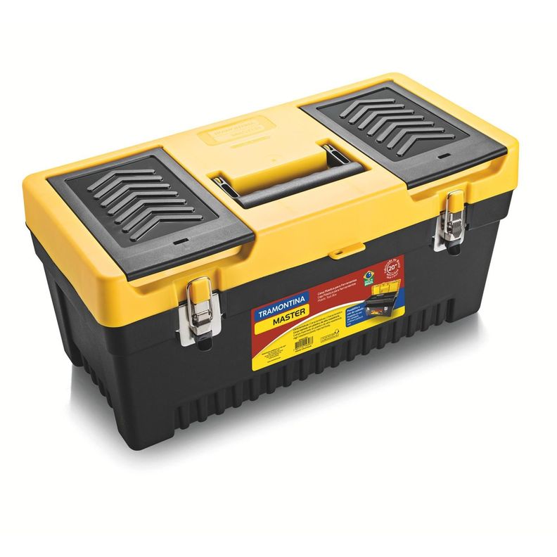 Caja Porta Herramientas Plástica Tramontina Color Negro 50 Cm-0