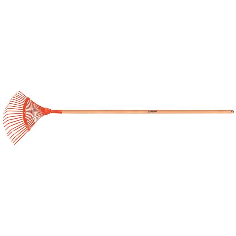 Barre Hojas Metalica 22 Dientes Mango Madera 120Cm-Naranjo-0