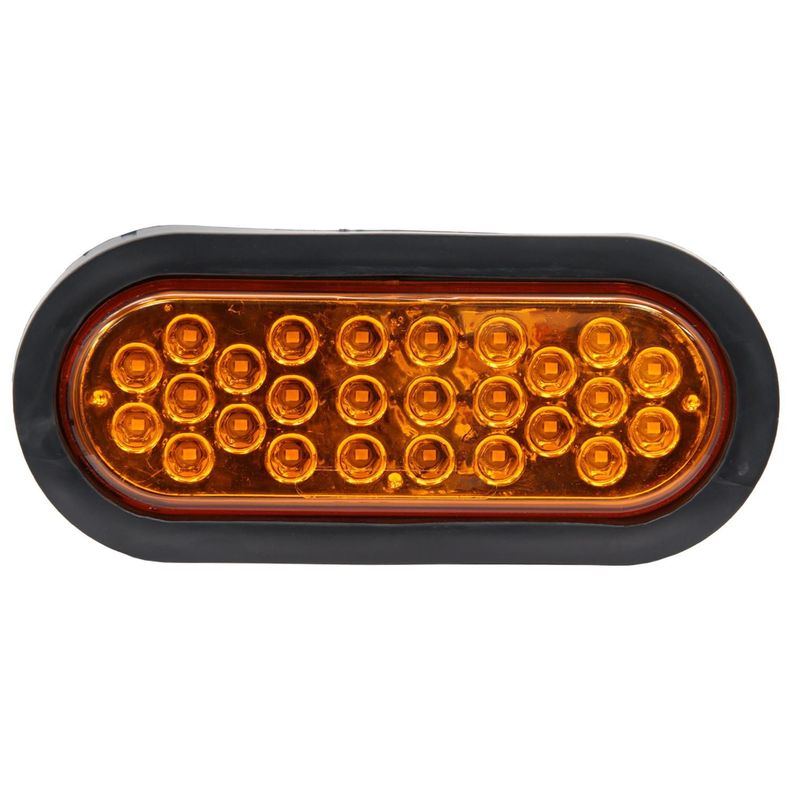 Farol Ambar Ovalado 26Led Soporte Goma Con Enchufe-0