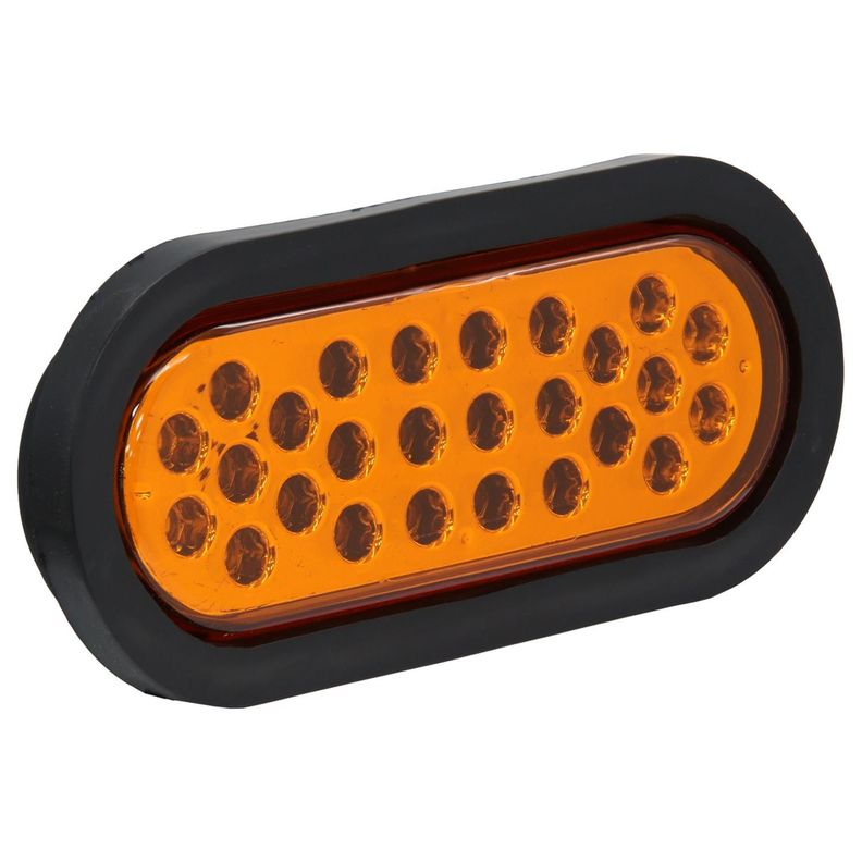 Farol Ambar Ovalado 26Led Soporte Goma Con Enchufe-1
