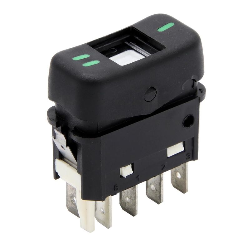 Interruptor Tecla 3 Etapas Iluminada Negro 8 Terminales Buses/Camiones (Mb A3865457714, Agrale 60120-0