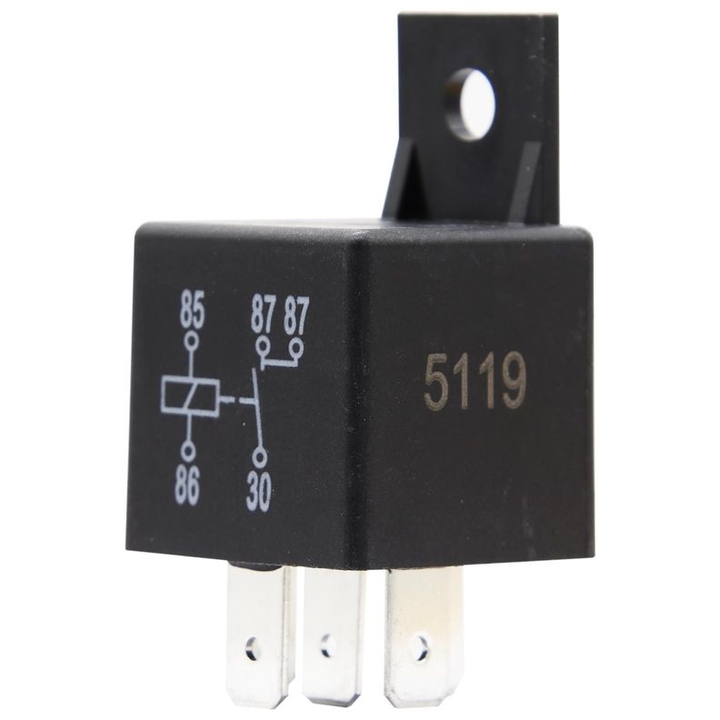 Relay 12V 40Amp 5P (Puenteado) Con Soporte-0