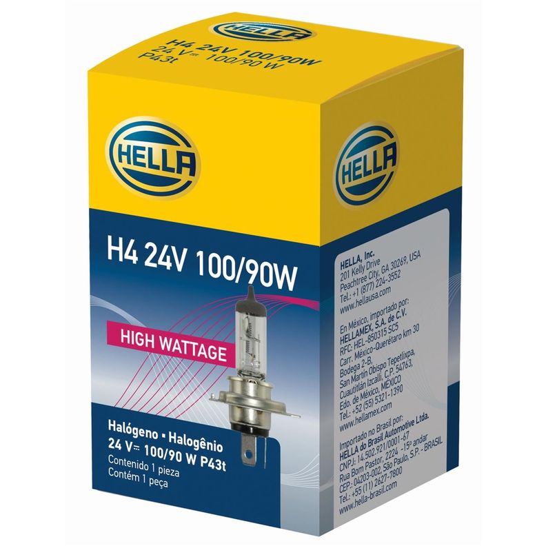 Ampolleta Halógena H4 24V 100/90W P43T T4.625 -0